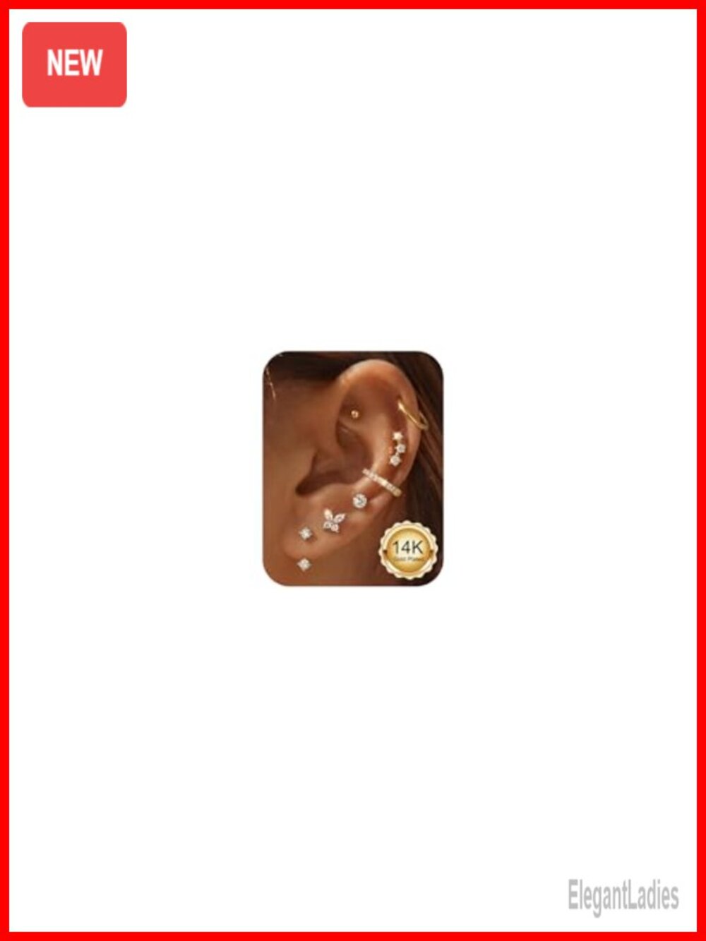 Stainless Steel Earring Set 7 Pairs Cartilage Hoops Studs